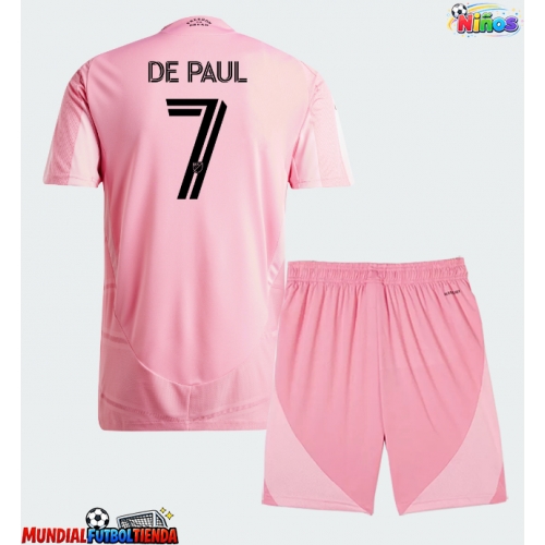 Camiseta Inter Miami Rodrigo De Paul #7 Primera Equipación Replica 2026-27 para niños mangas cortas (+ Pantalones cortos)
